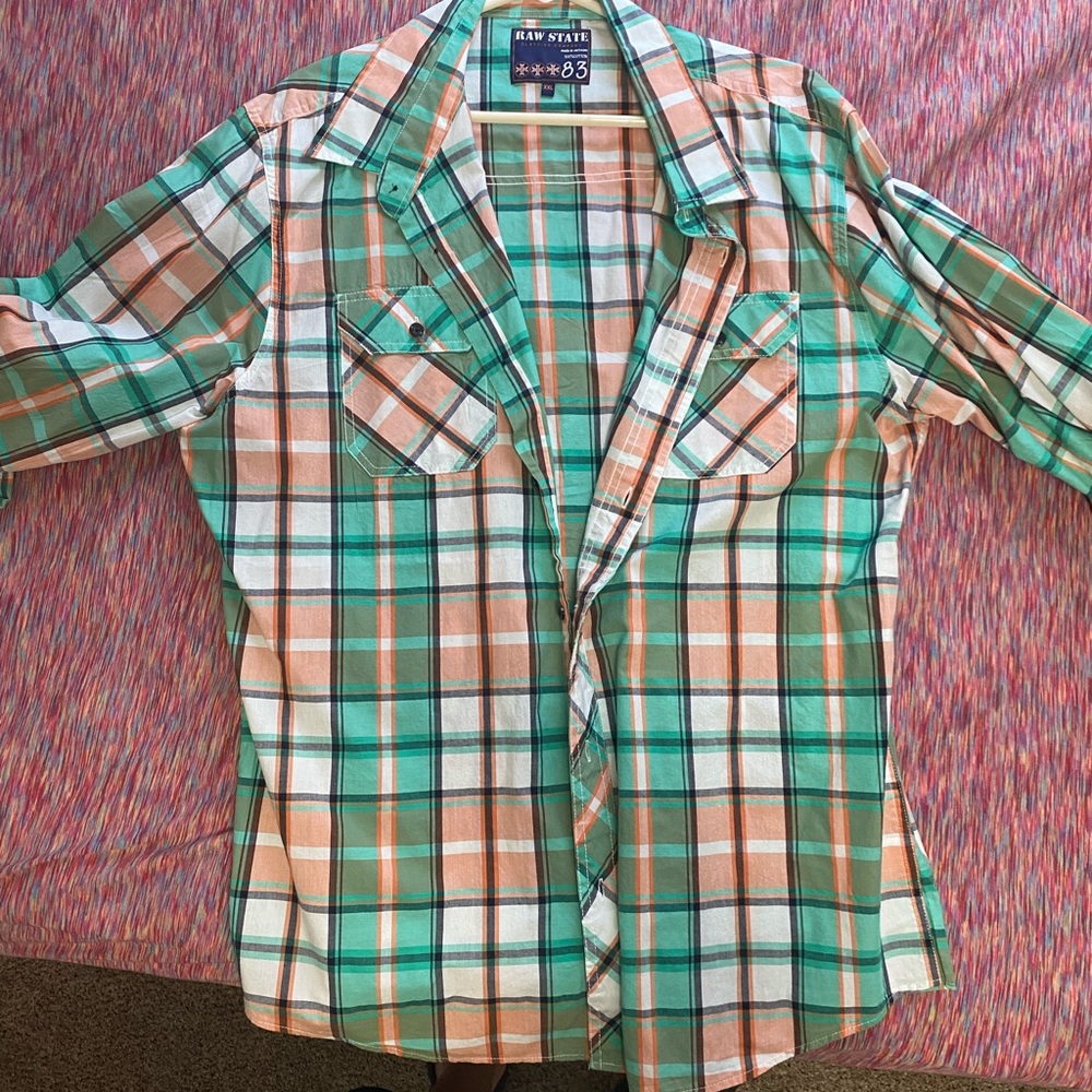 Raw State short sleeve button up shirt